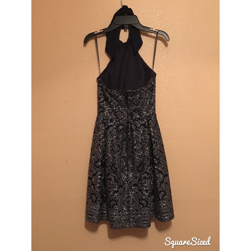 Navy and silver dress